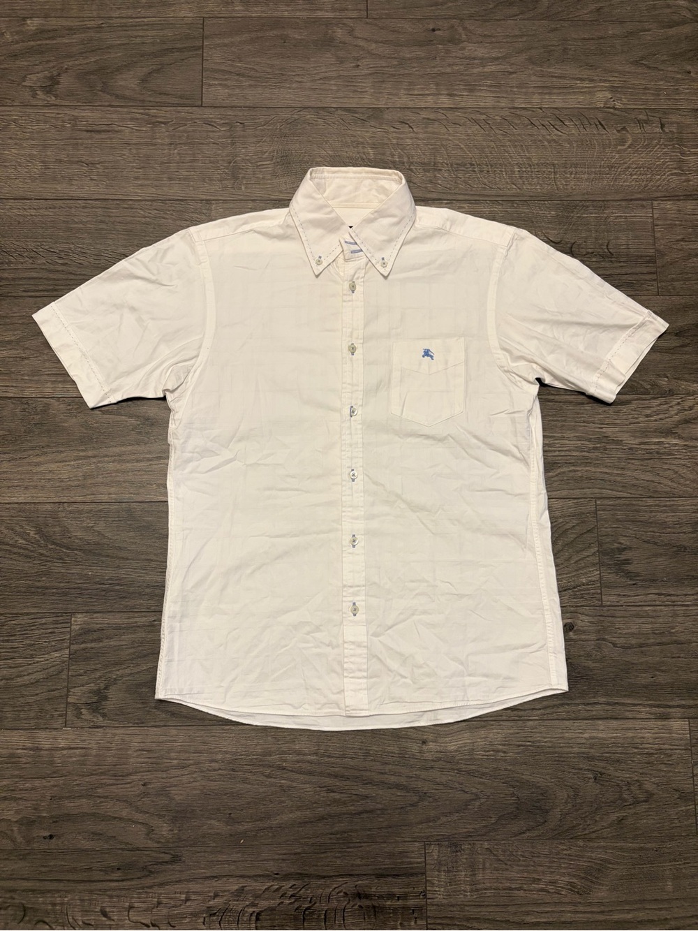 Burberry Men’s Short-Sleeve Button-Down Shirt — White